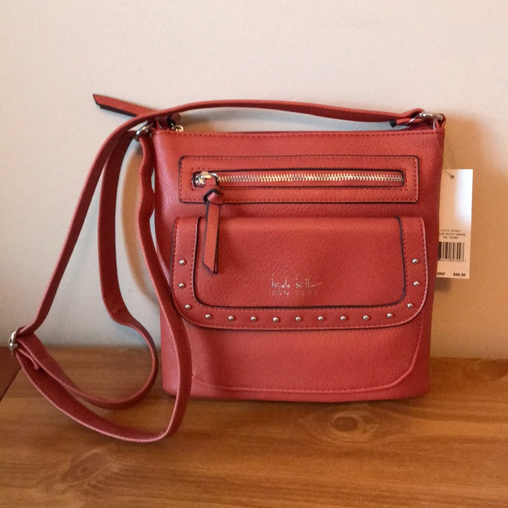 NICOLE MILLER RUSTIC ORANGE CROSSBODY 68.00 NWT